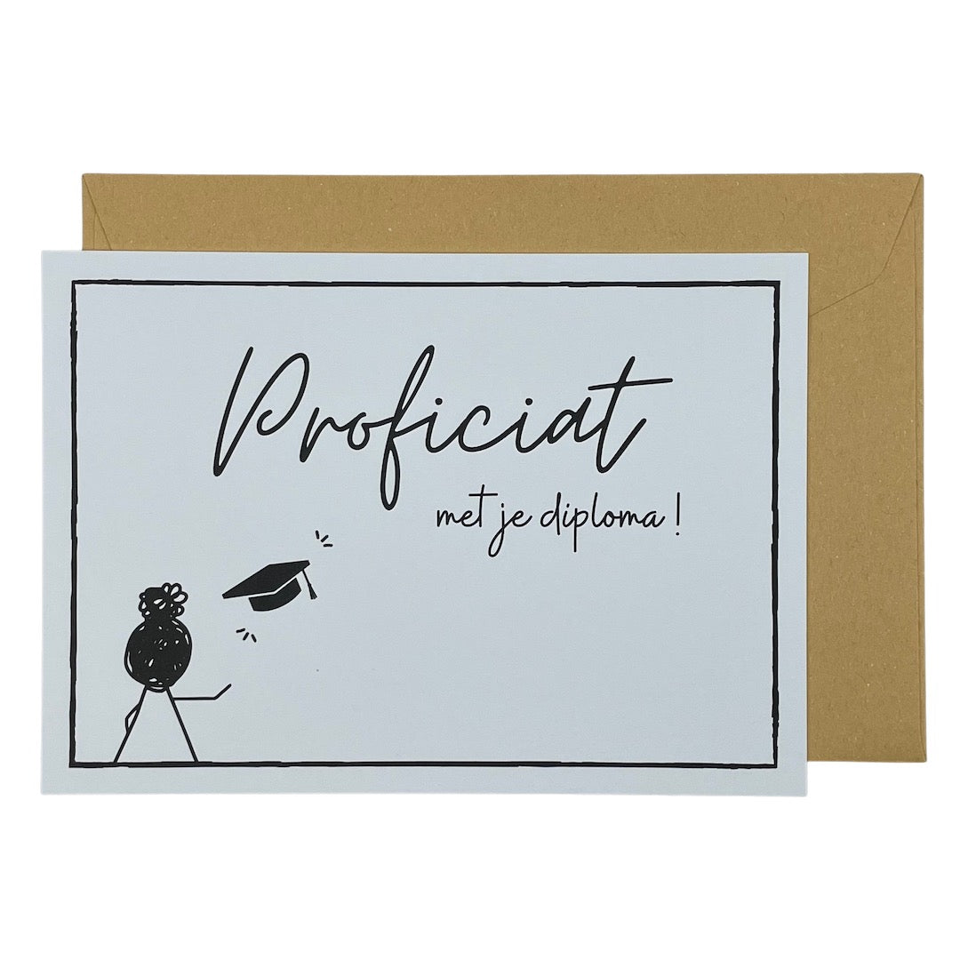 Proficiat Wenskaart A6 - Proficiat met je diploma! Kaart afgestudeerd – Van alles ...